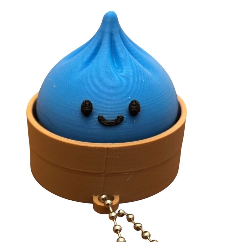 3D Printed Dumpling Clicker Fidget Toy – Cyan/Caramel - CL032-1122
